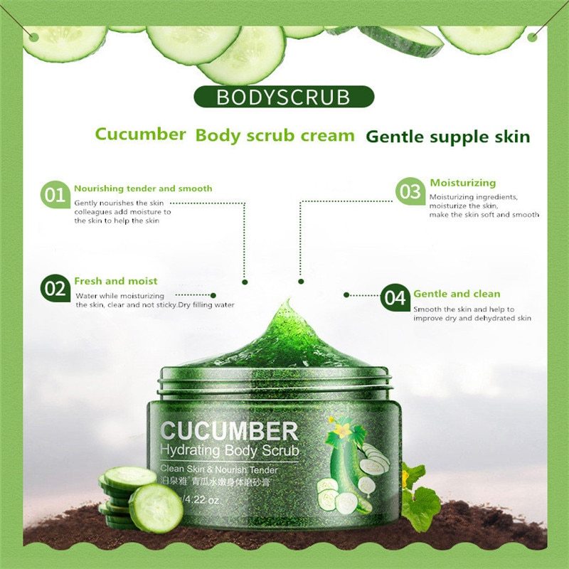 Cucumber skin beautiful white skin peels facial scrub Cucumber skin beautiful white skin peels facial scrub